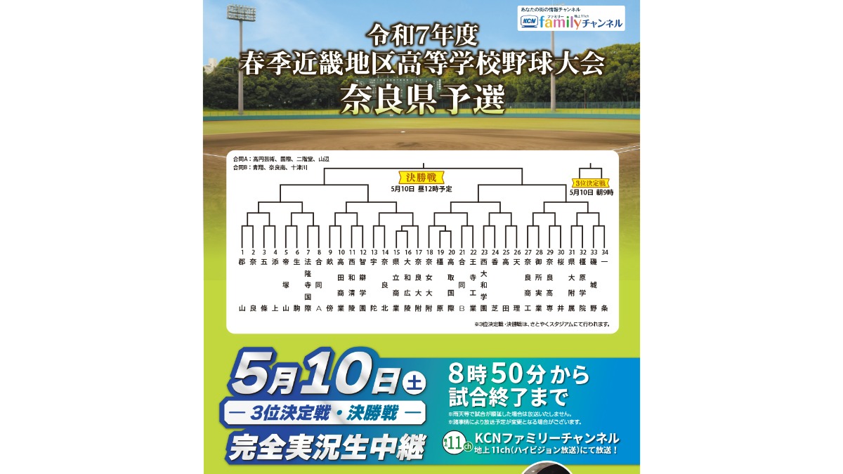 奈良のスポーツファン必見！5月10日は高校野球、天皇杯サッカー、ライナーズPVで熱狂！