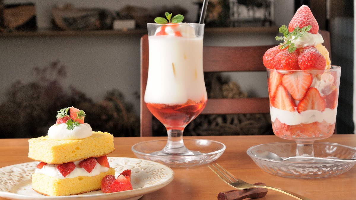 あすかルビーを使った3つのいちごメニュー【cafe彩り｜天理市】