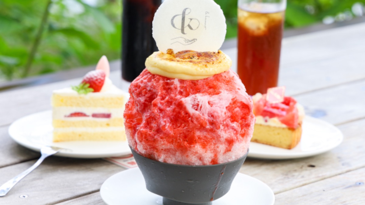 菖蒲池の見えるテラスで食べる、フォトジェニックかき氷【パティスリーラ・テラス あやめ池 | 奈良市】