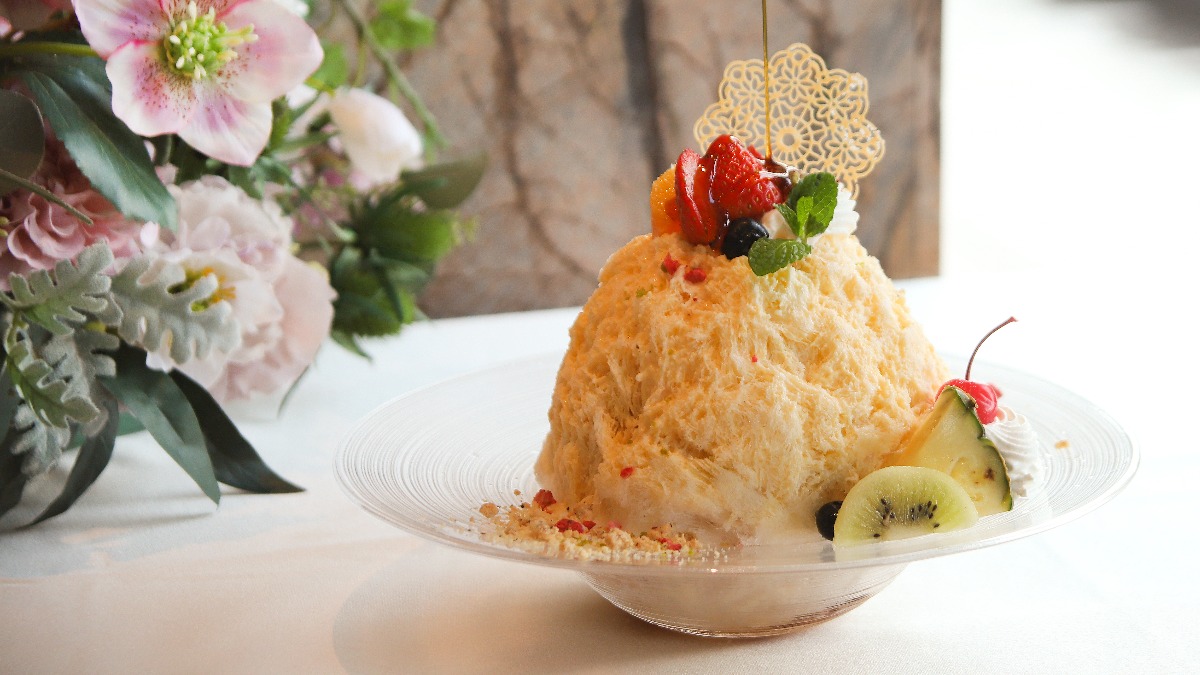 みんな大好きプリンアラモードがかき氷に！【イリスウォーターテラスあやめ池/奈良市】